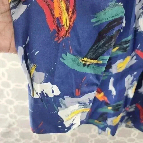 Paul Fredrick Blue Graphic Printed Long Sleeve Button Down Casual Slim shirt Men - Picture 5 of 10